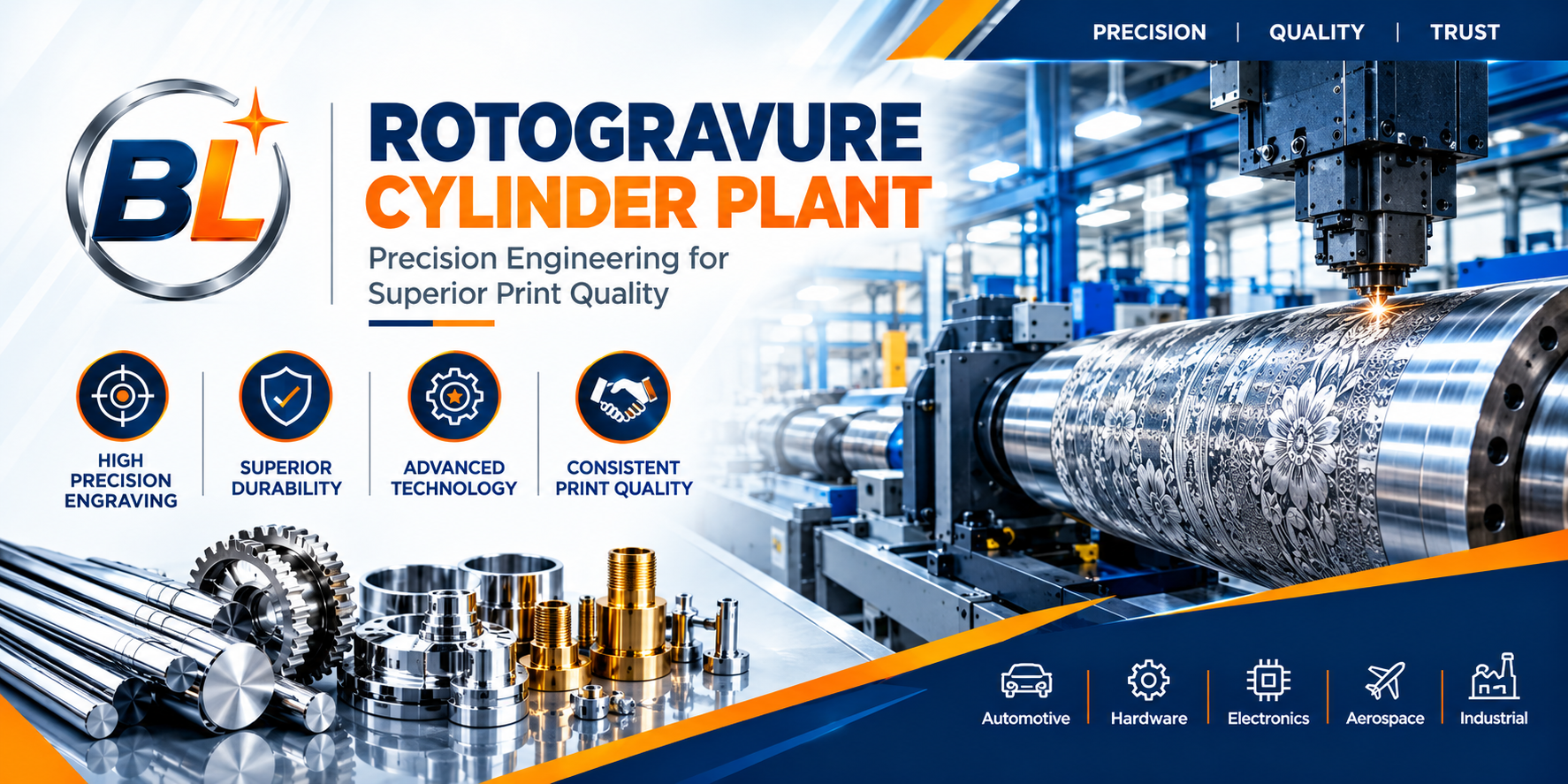 Bright Link Equipment rotogravure cylinder plant and precision engraving